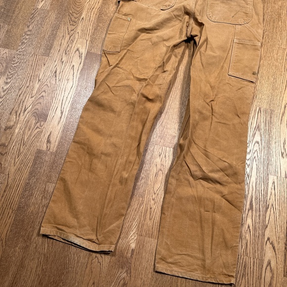 Carhartt B01-BRN Made in USA Loose Fit Duck Double Knee Dungaree Pants Mens 36 - Picture 8 of 12